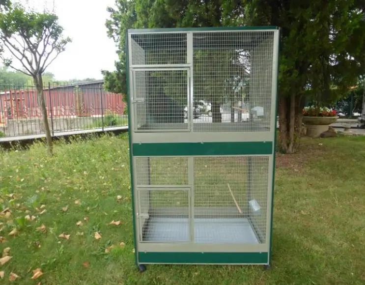 Indoor aviary cage for birds cm 105x75x180 h. split horizontally