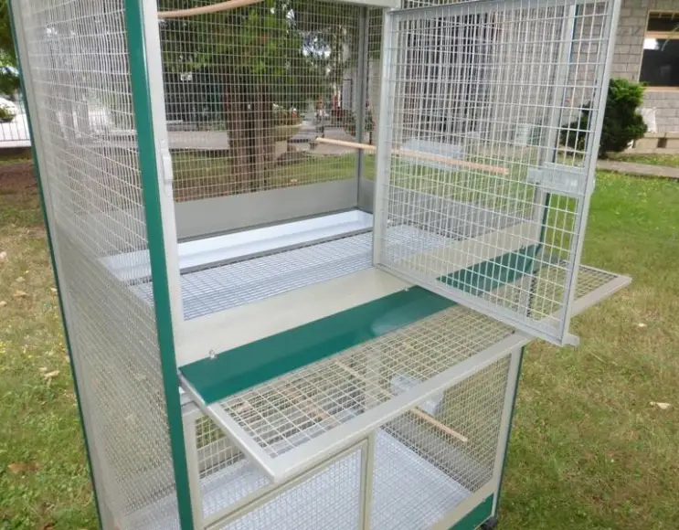 Indoor aviary cage for birds cm 105x75x180 h. split horizontally