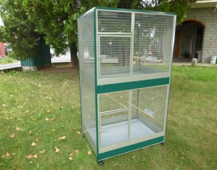 Indoor aviary cage for birds cm 105x75x180 h. split horizontally