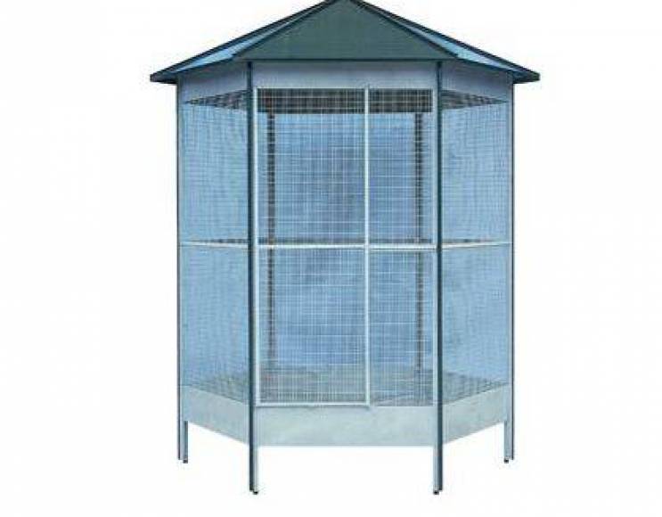 Hexagonal aviary with side cm 85x 230 cm h.