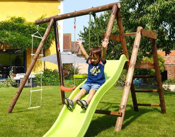 Jasmine set: swing + horse + slide + rope ladder