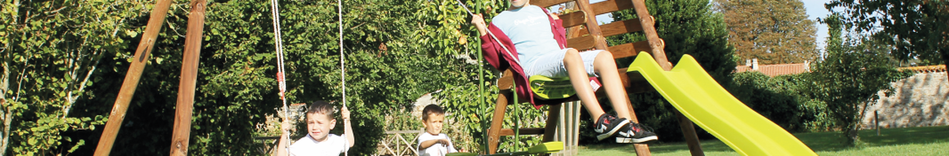 Swings, slides and wooden play sets
