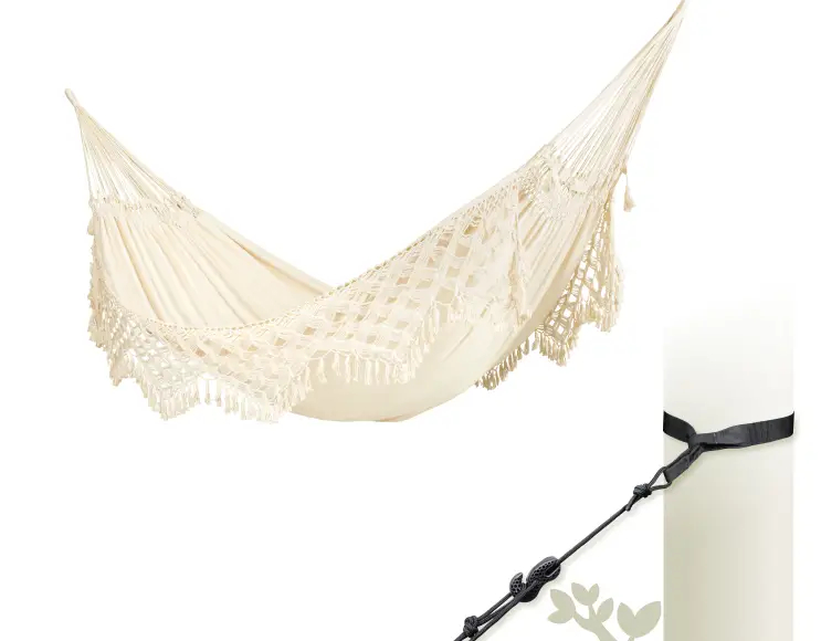 Classic hammock WITH FRINGES CREAM model