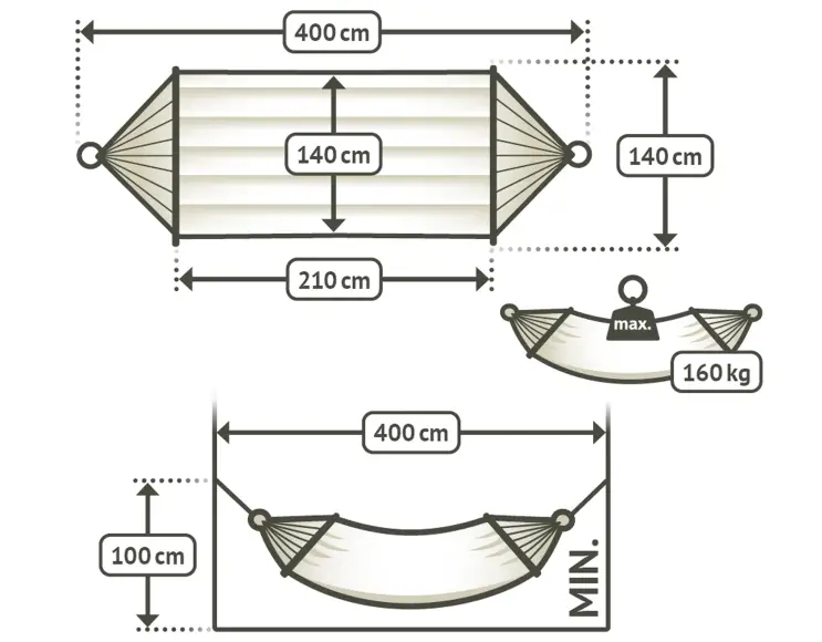 VANILLA HAMMOCK WITH STICK, PADDED TOWEL AND CUSHION