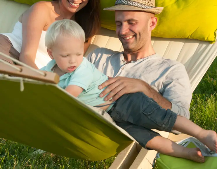 AVOCADO HAMMOCK WITH STICK, PADDED TOWEL AND CUSHION