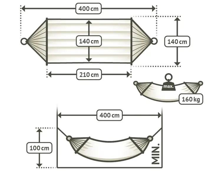 CHILLI HAMMOCK WITH STICK, PADDED TOWEL AND CUSHION