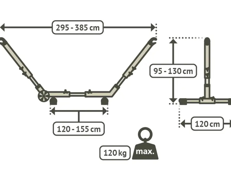 SUPPORT FOR HAMMOCKS IN PAINTED STEEL - ADJUSTABLE