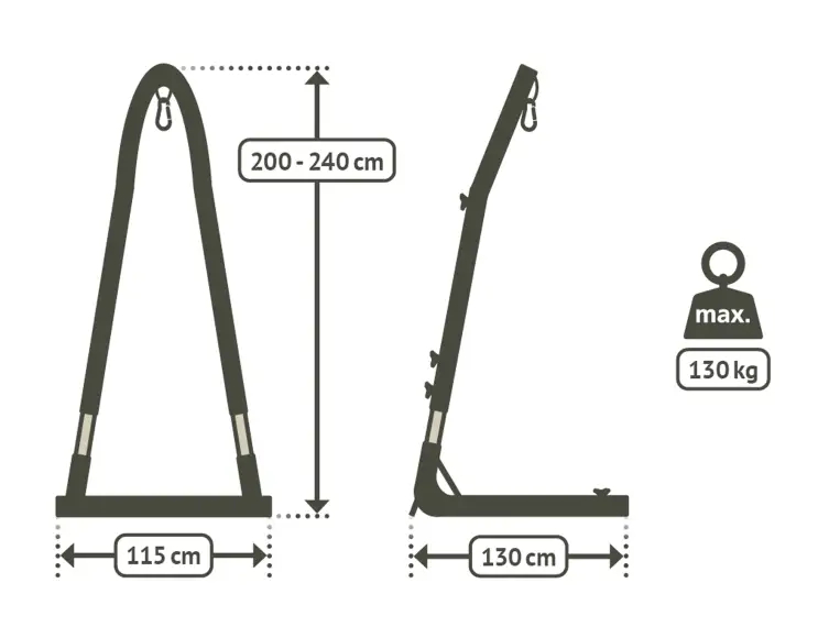 POWDER COATED STEEL SUPPORT FOR COMFORT OR BASIC HANGING CHAIRS