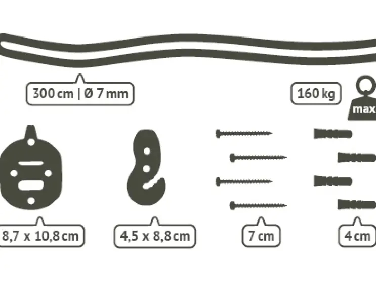 SINGLE SCREW FIXING KIT FOR HANGING CHAIRS