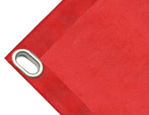 High-strength PVC tarpaulin box cover, 280g/sq.m Microperforated sheet, not waterproof.  red.  Oval eyelets 40x20 mm - cod.CMHSKR-40O