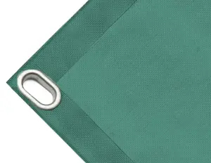 High-strength PVC tarpaulin box cover, 280g/sq.m Microperforated sheet, not waterproof.  green.  Oval eyelets 40x20 mm - cod.CMHSKV-40O