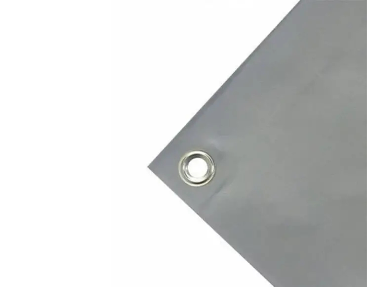 High-strength PVC tarpaulin box cover, 650g/sq.m. Waterproof. Grey. 17 mm standard eyelets