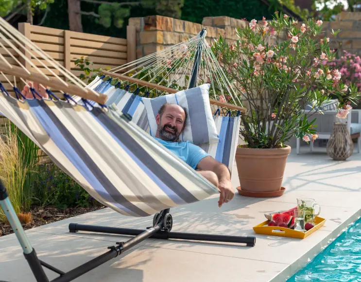 SUPPORT FOR HAMMOCKS IN PAINTED STEEL - ADJUSTABLE