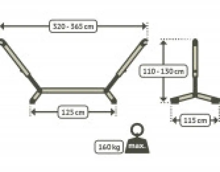 SUPPORT FOR HAMMOCKS IN PAINTED STEEL - ADJUSTABLE
