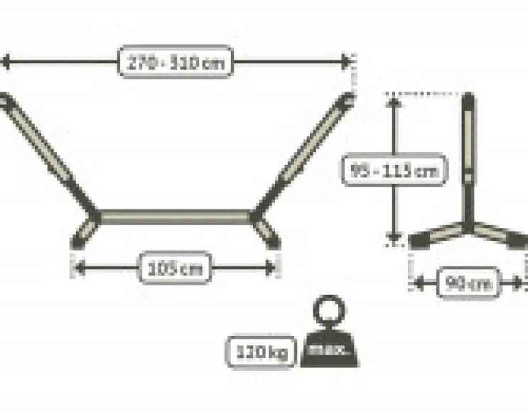 SUPPORT FOR HAMMOCKS IN PAINTED STEEL - ADJUSTABLE