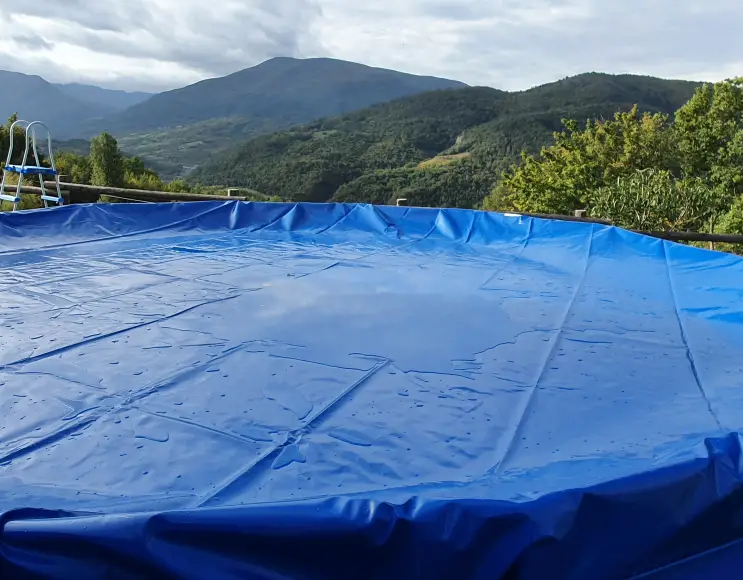 PVC ROUND POOL COVER 400 GR/M2 WITH EYELETS