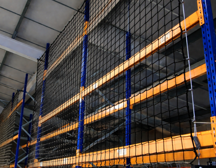 Fall protection net for shelving, 45 mm mesh
