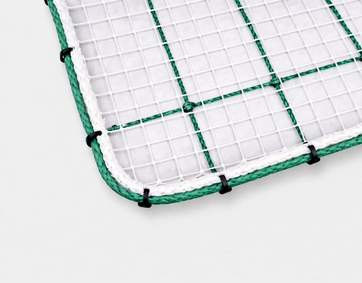 Fall protection net 60 mm + Debris protection net 25 mm