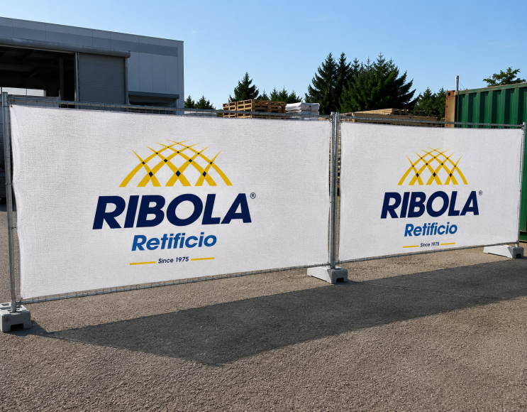 Delimitation sheets for construction sites customizable with writings and logos size 3.40x1.75